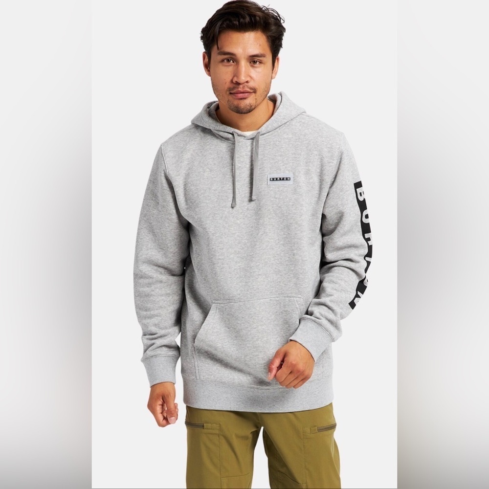 Burton Vault Pullover Hoodie Light Gray Hoodie with Black Accents Size XS